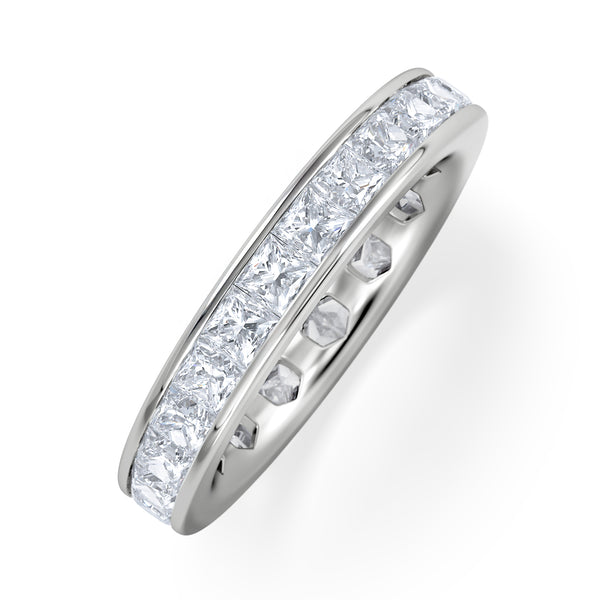 Mens 3ct G/Vs Diamond 18K White Gold Full Band Ring